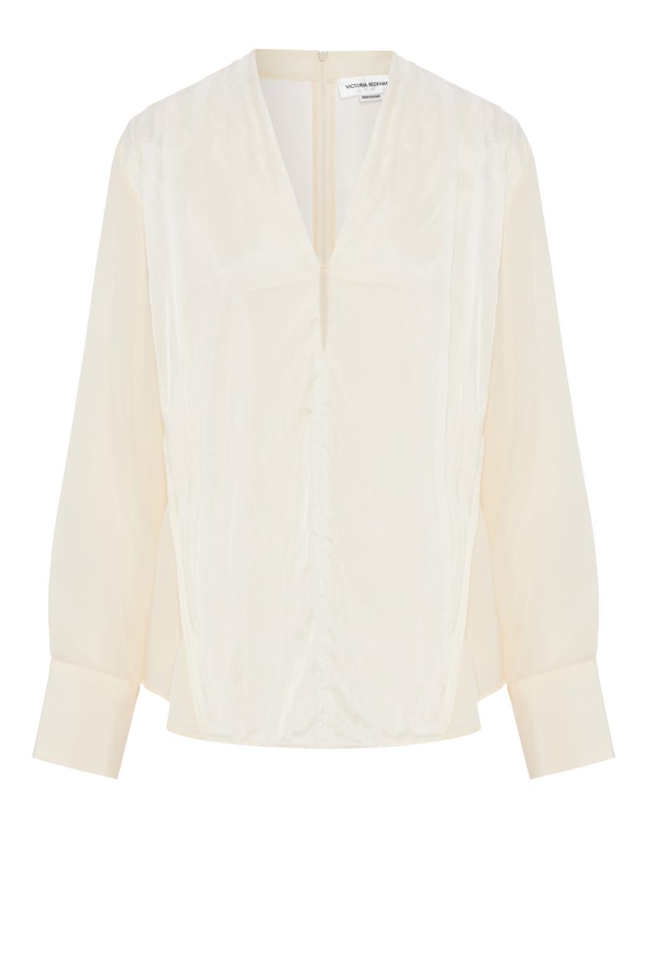 TOP GATHERED V-NECK