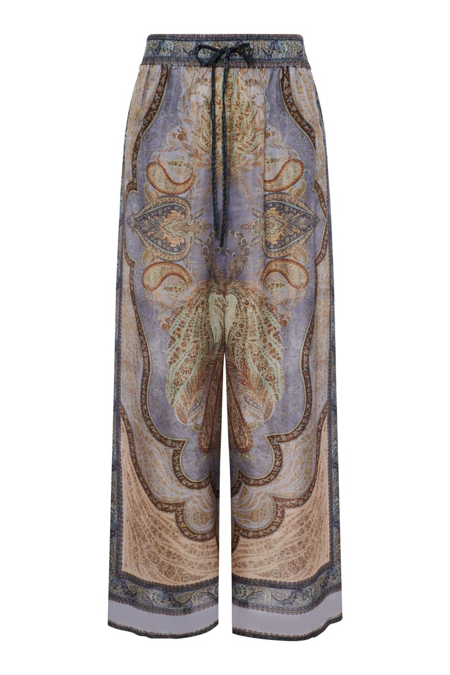 Wanterlust relax printed silk pants