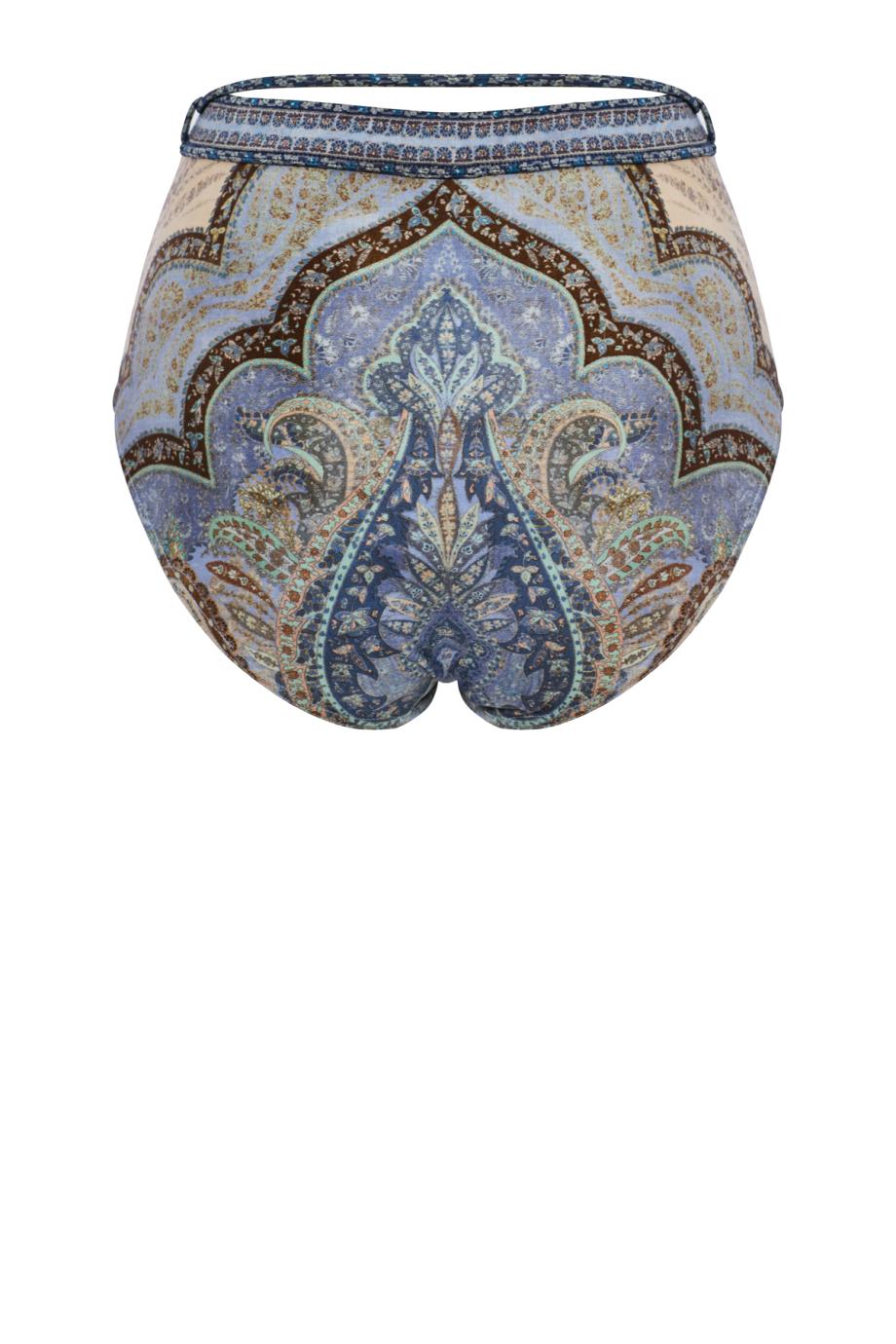 Waterlust printed high-waist bikini bottoms