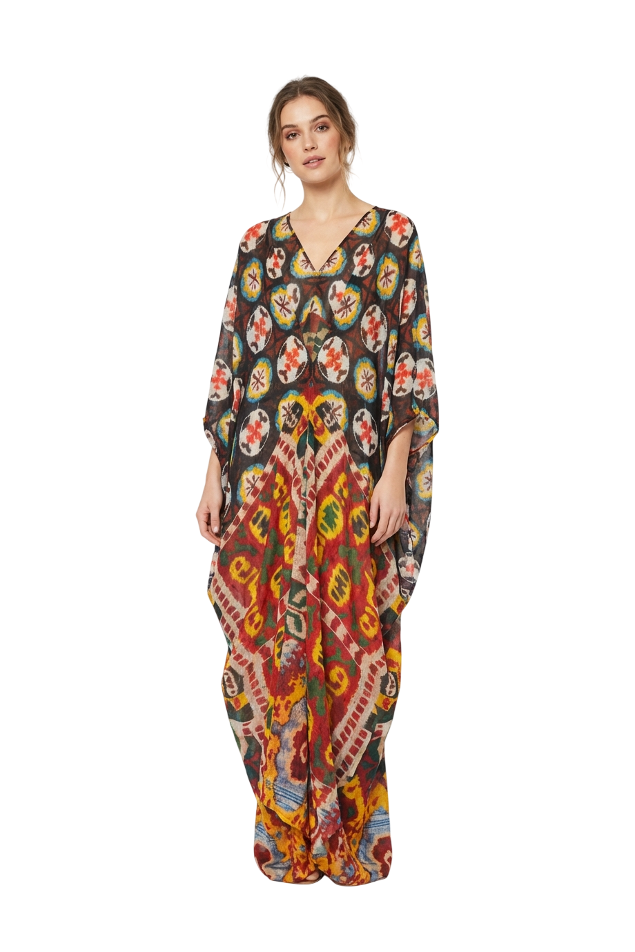 41/44 Arabesque printed silk kaftan