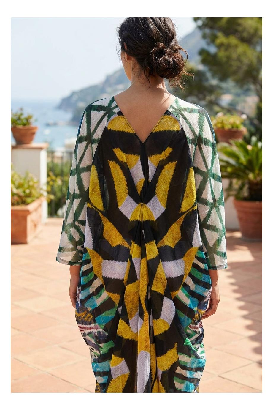 Arabesque Affinity 61 printed silk kaftan