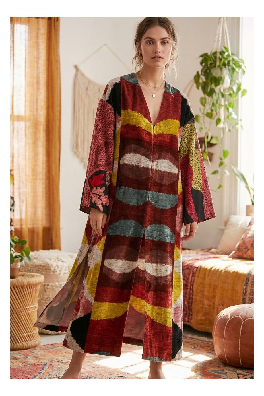 19 Whispers of the Earth silk-blend kimono