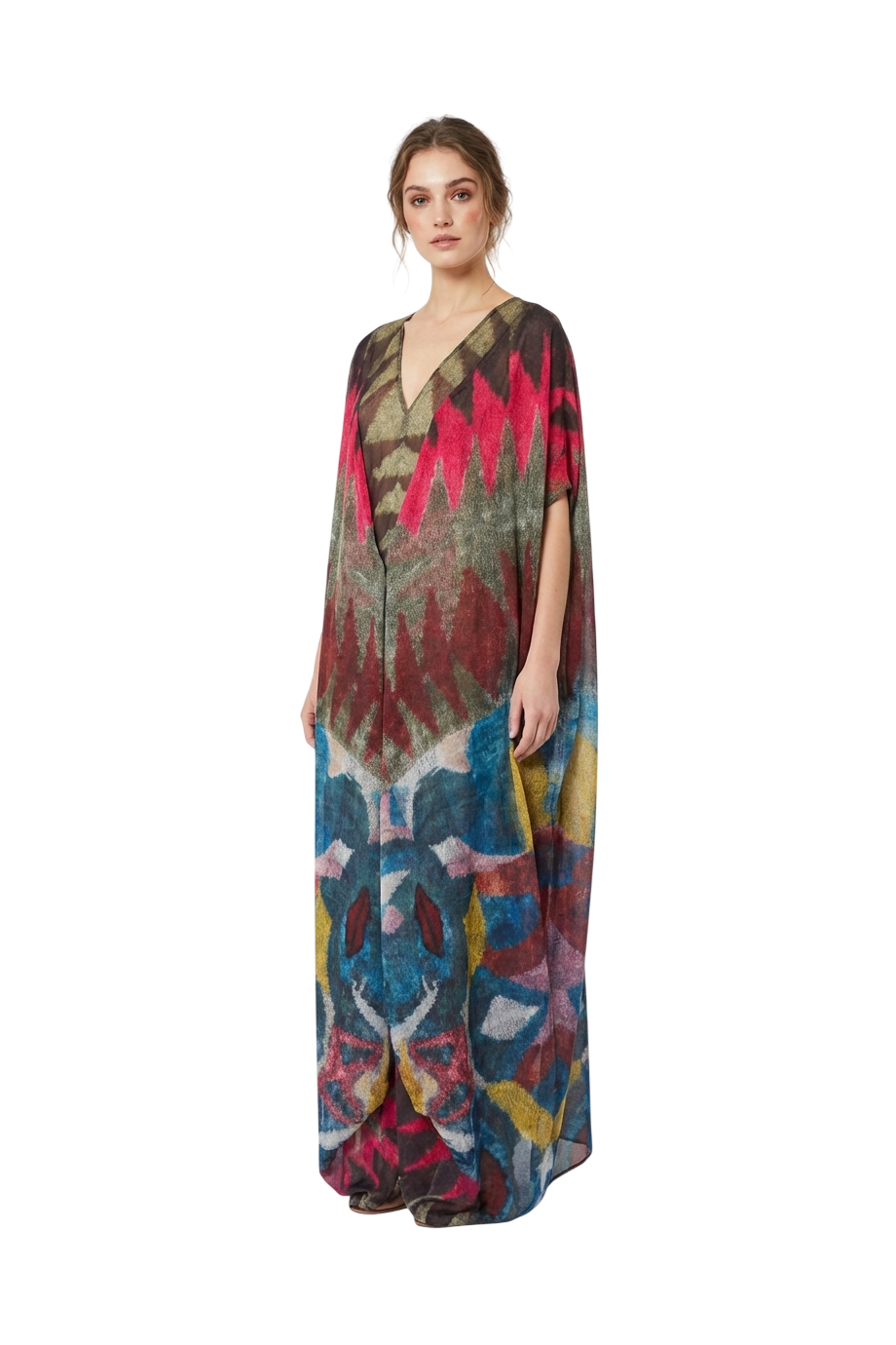 48 embroidered silk kaftan