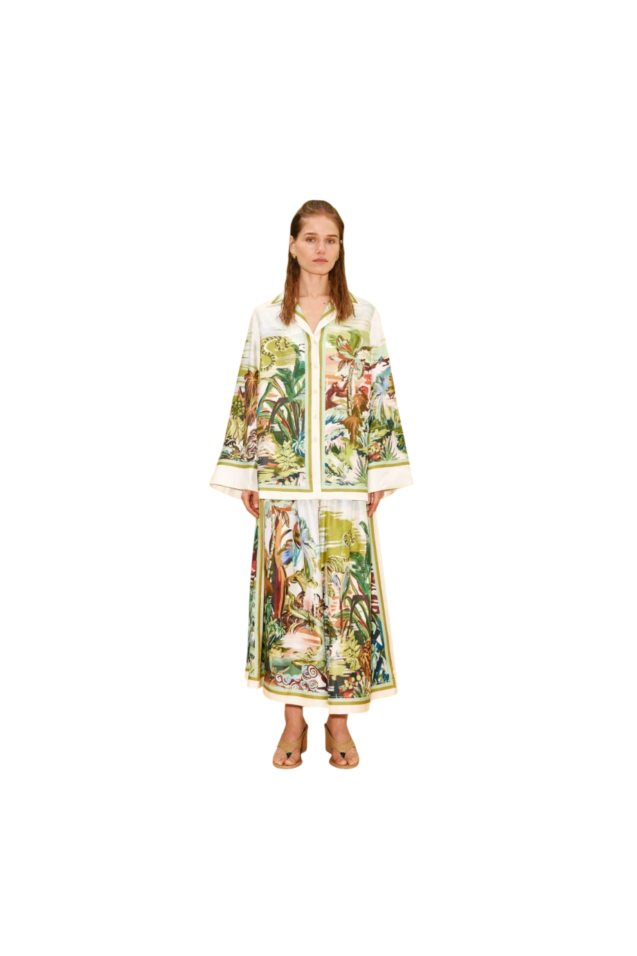 Jungle Boogie printed silk blouse in multicolor