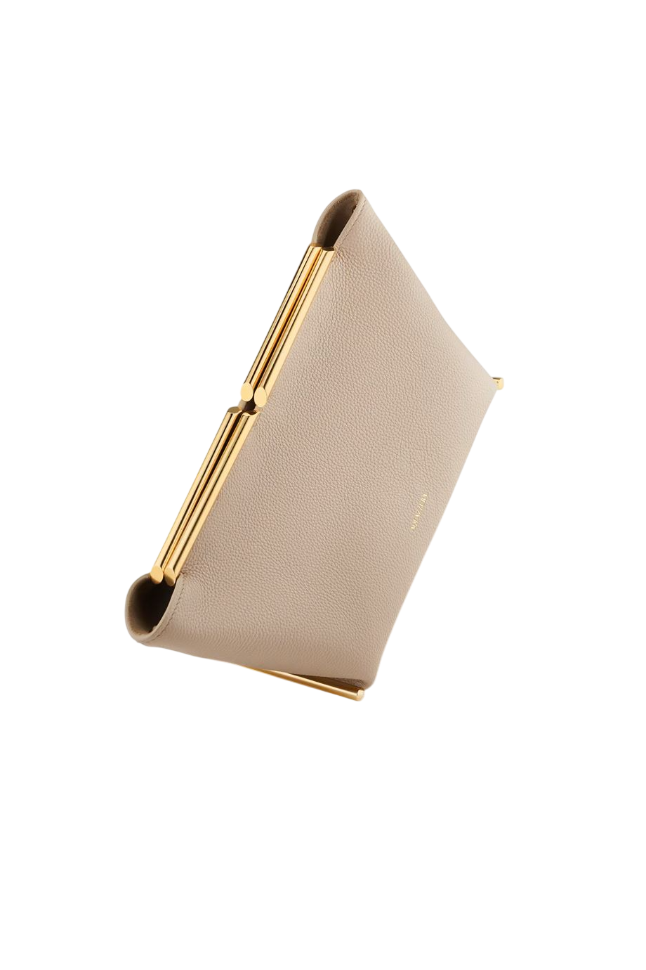 Galerie leather clutch in meringue