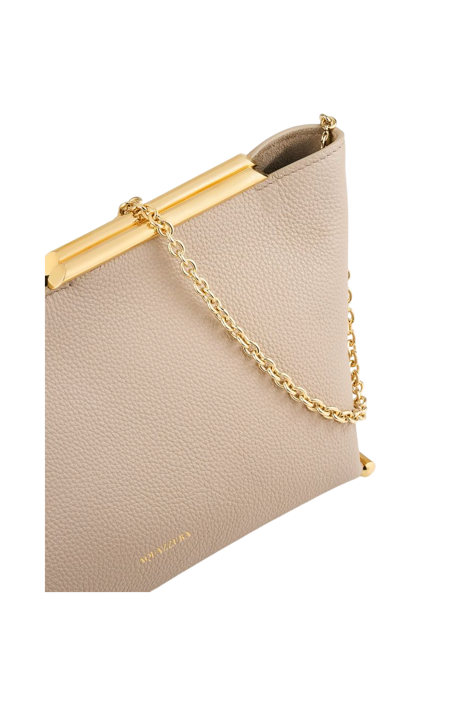Galerie leather clutch in meringue