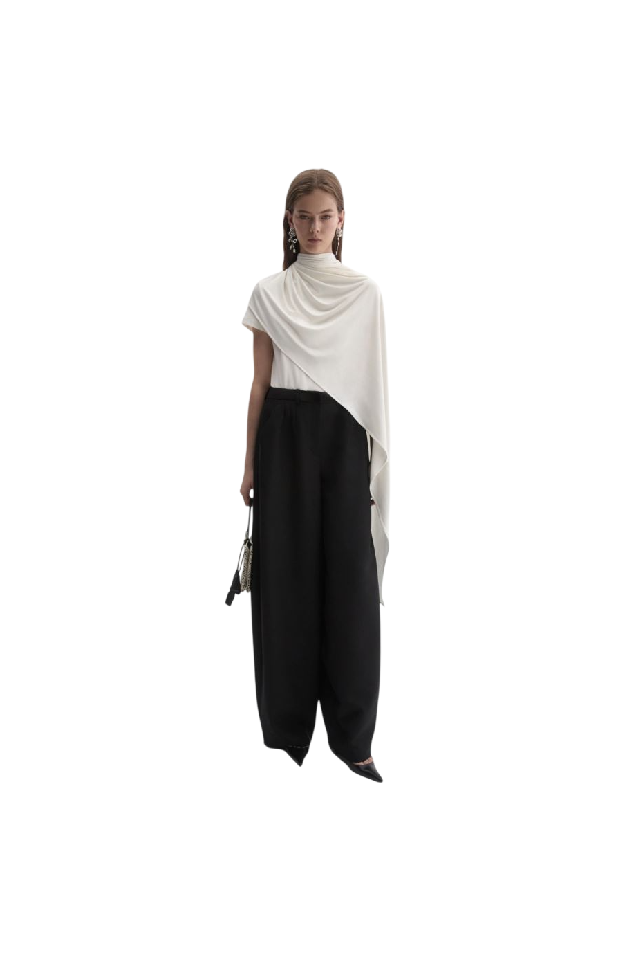 Wool and mohair balloon pants