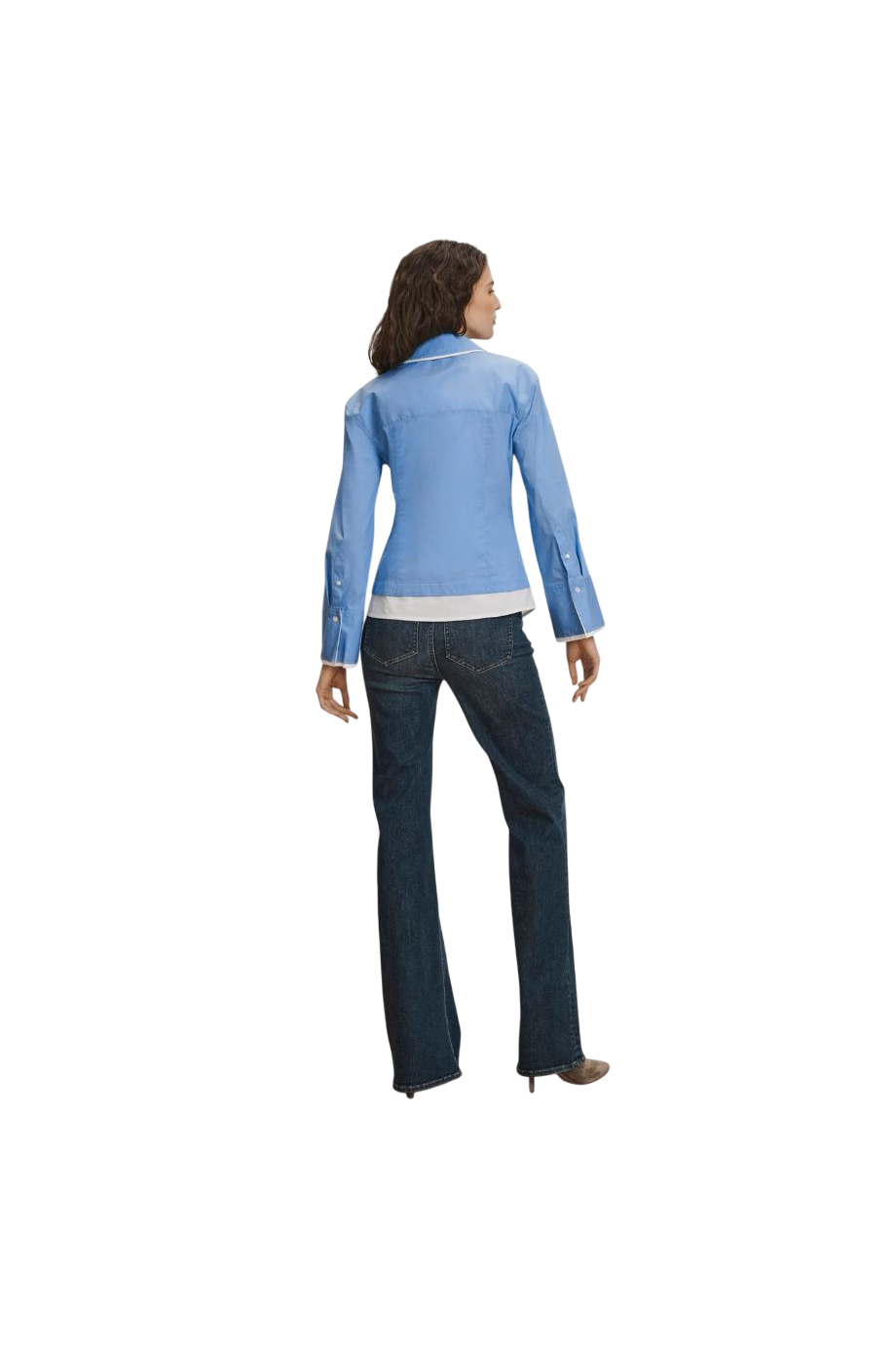 Bonnie cotton-blend shirt in cadet
