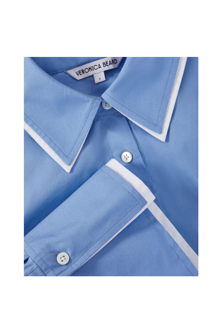 Bonnie cotton-blend shirt in cadet