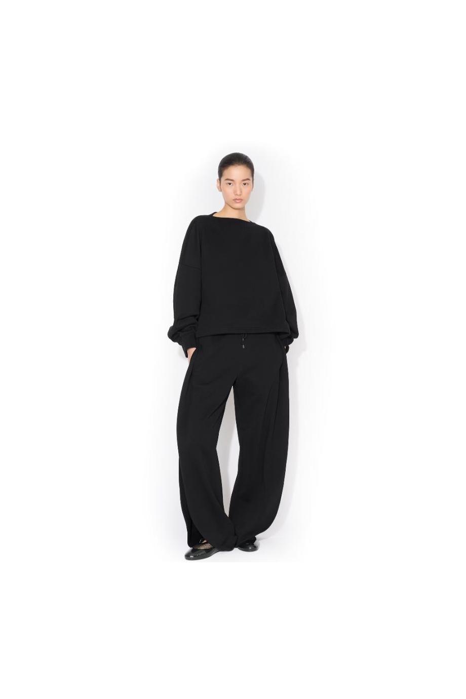 Boat-neck cotton sweater