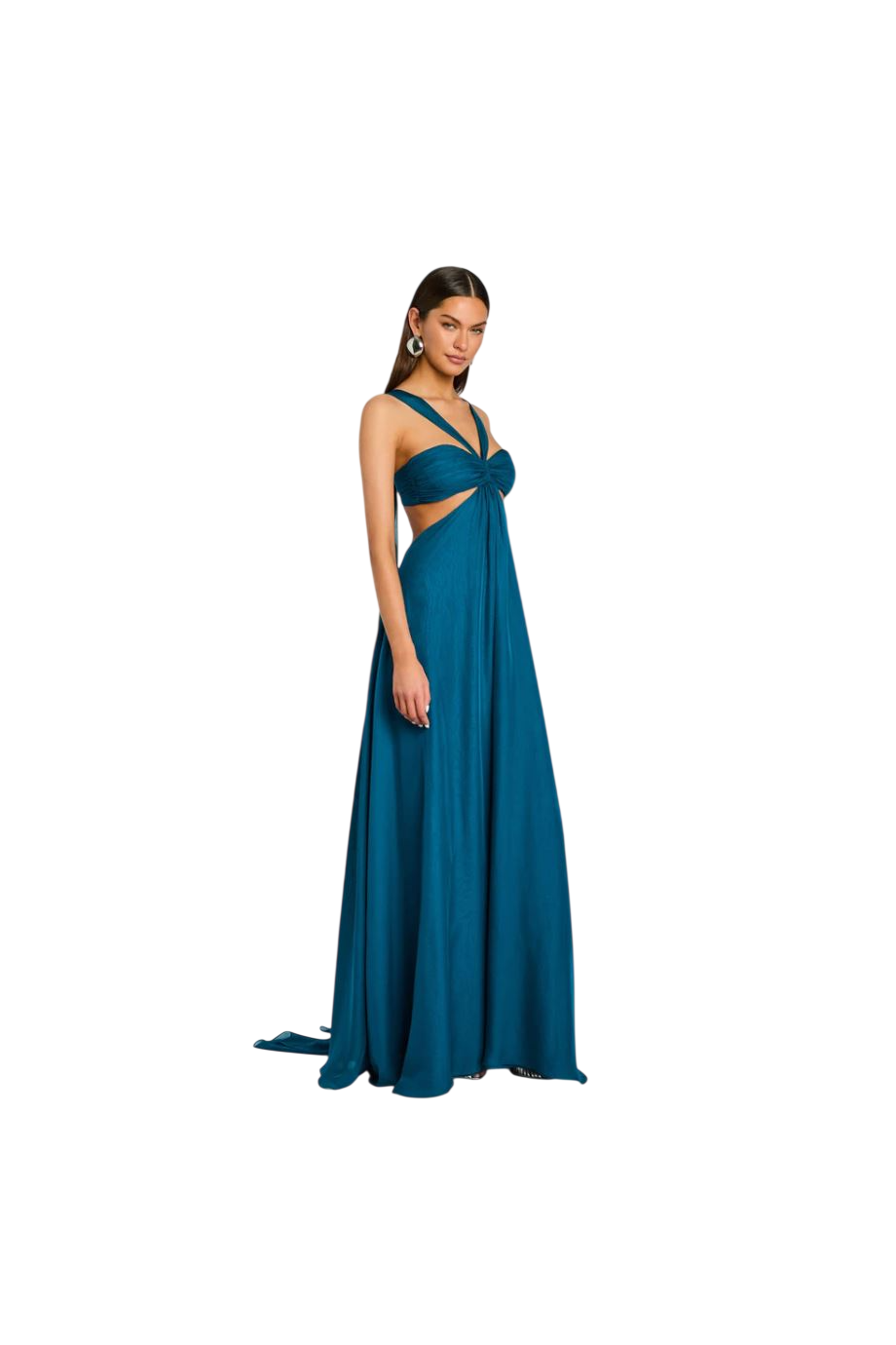 Meira chiffon gown in teal