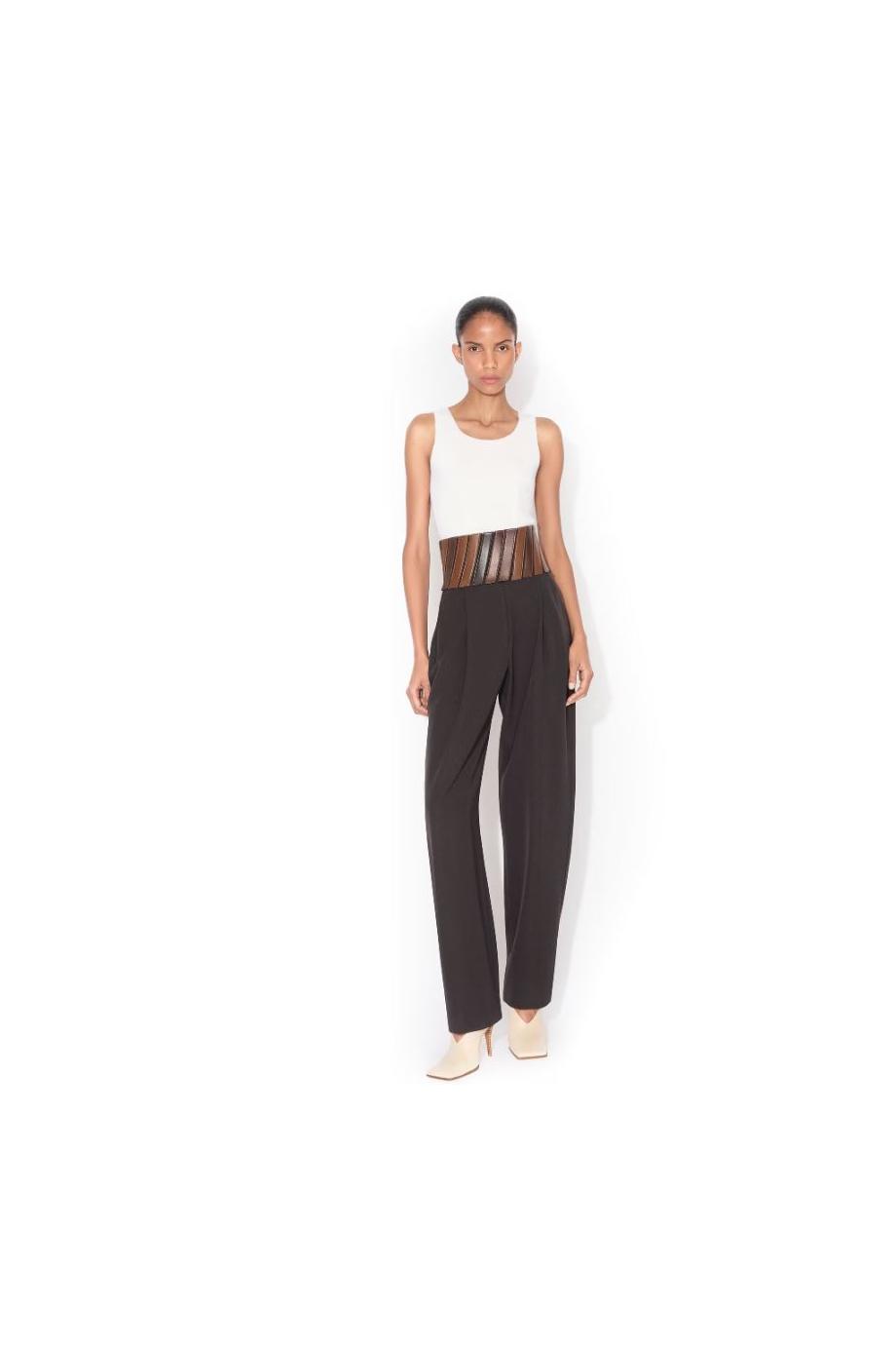 Wool-blend corset top 