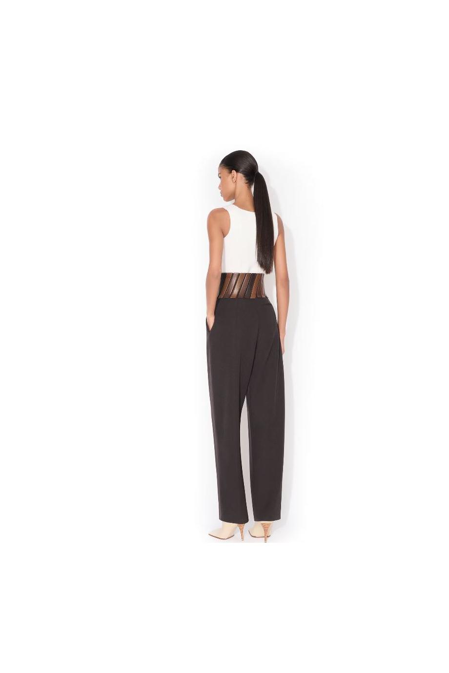 Wool-blend corset top 