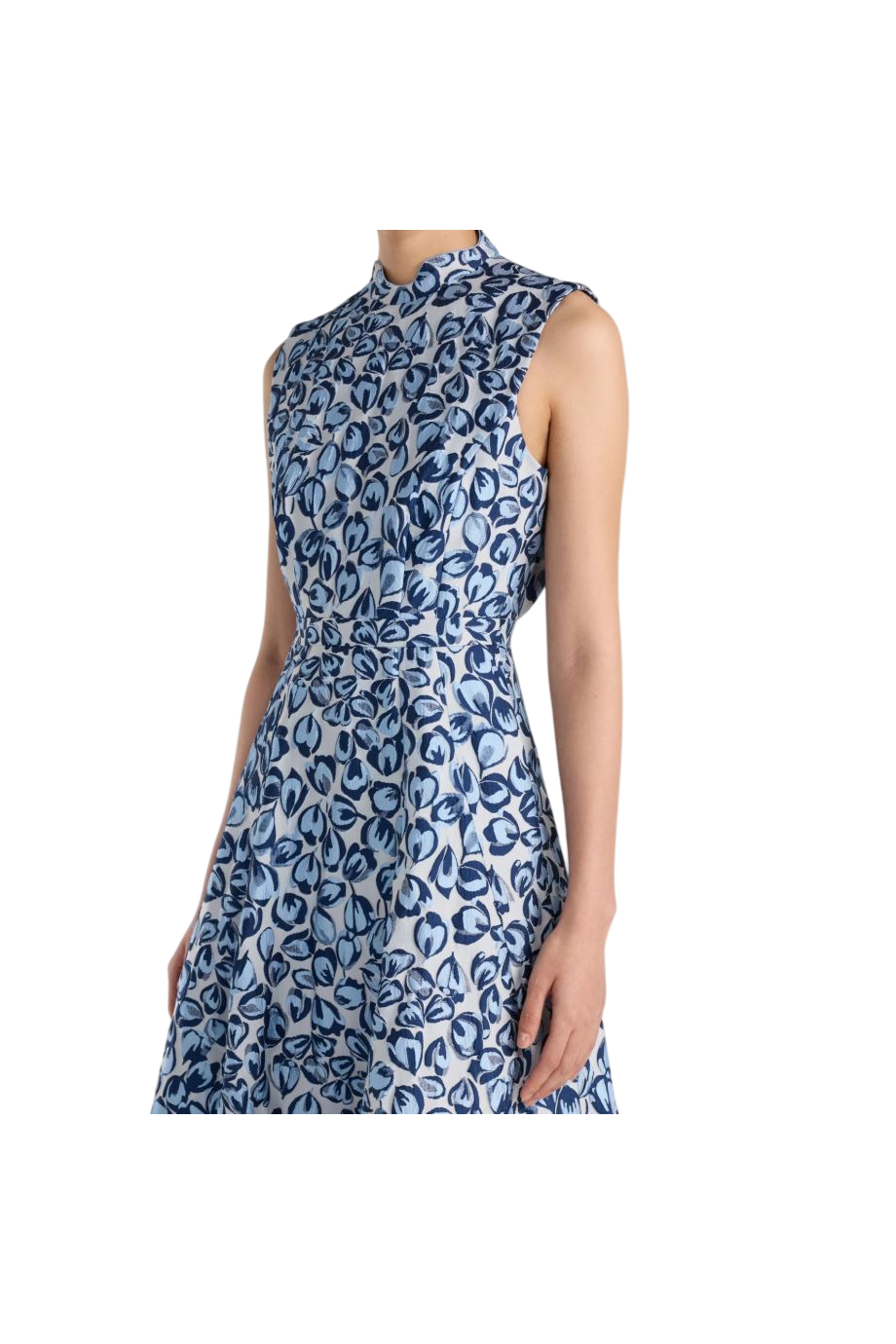 Flora jacquard midi dress in porcelain