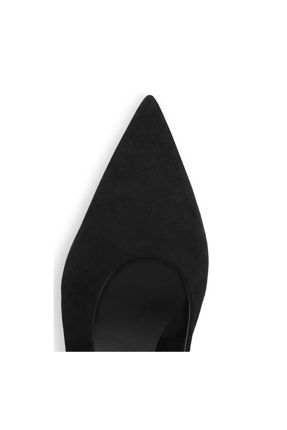 Cube 75 suede wedge slingback pumps in black 