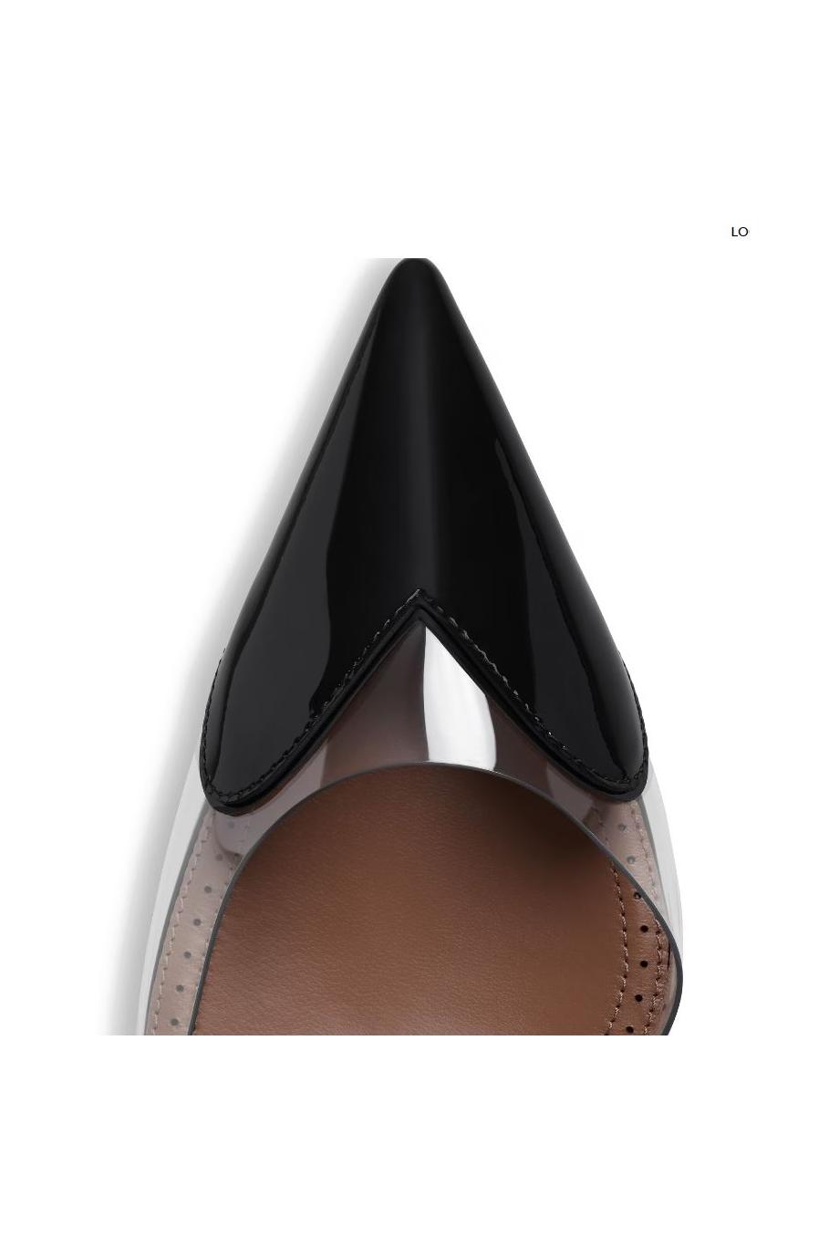 Le Coeur 90 leather and PVC mules in black