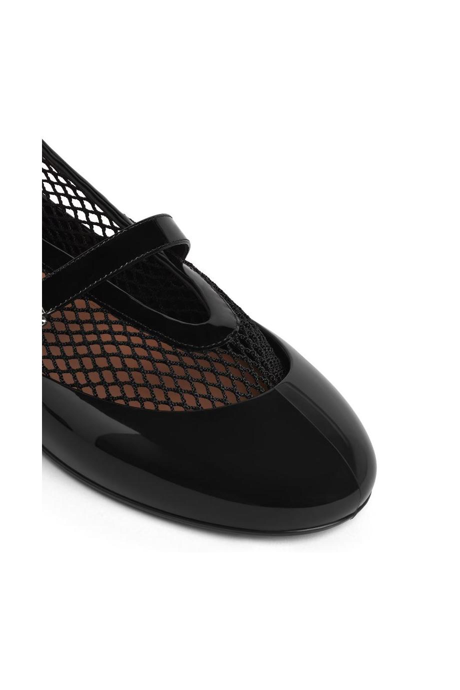Rubber and fishnet flats 