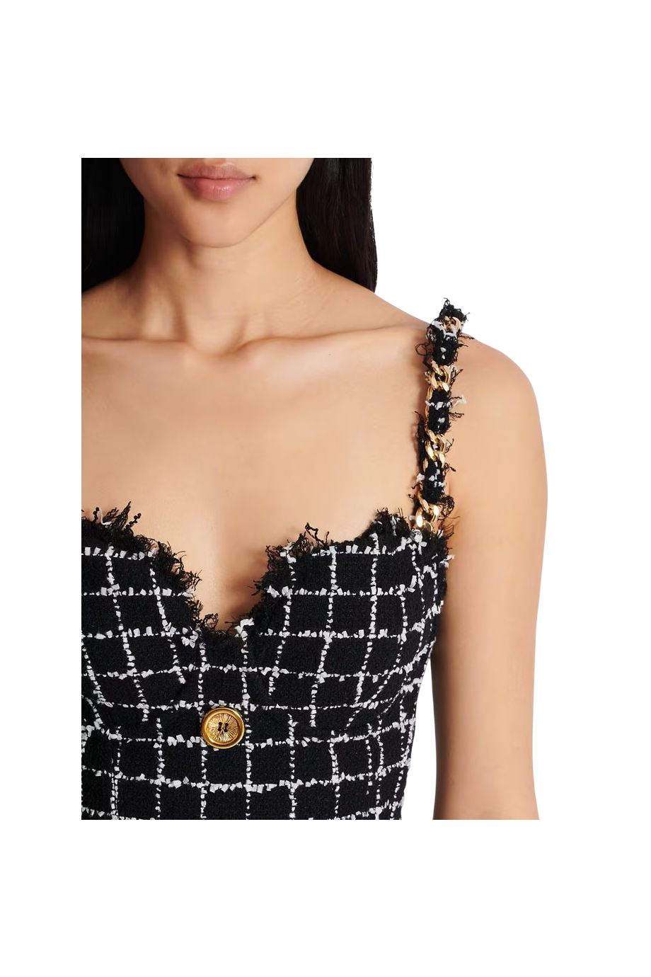 Tweed mini dress in black