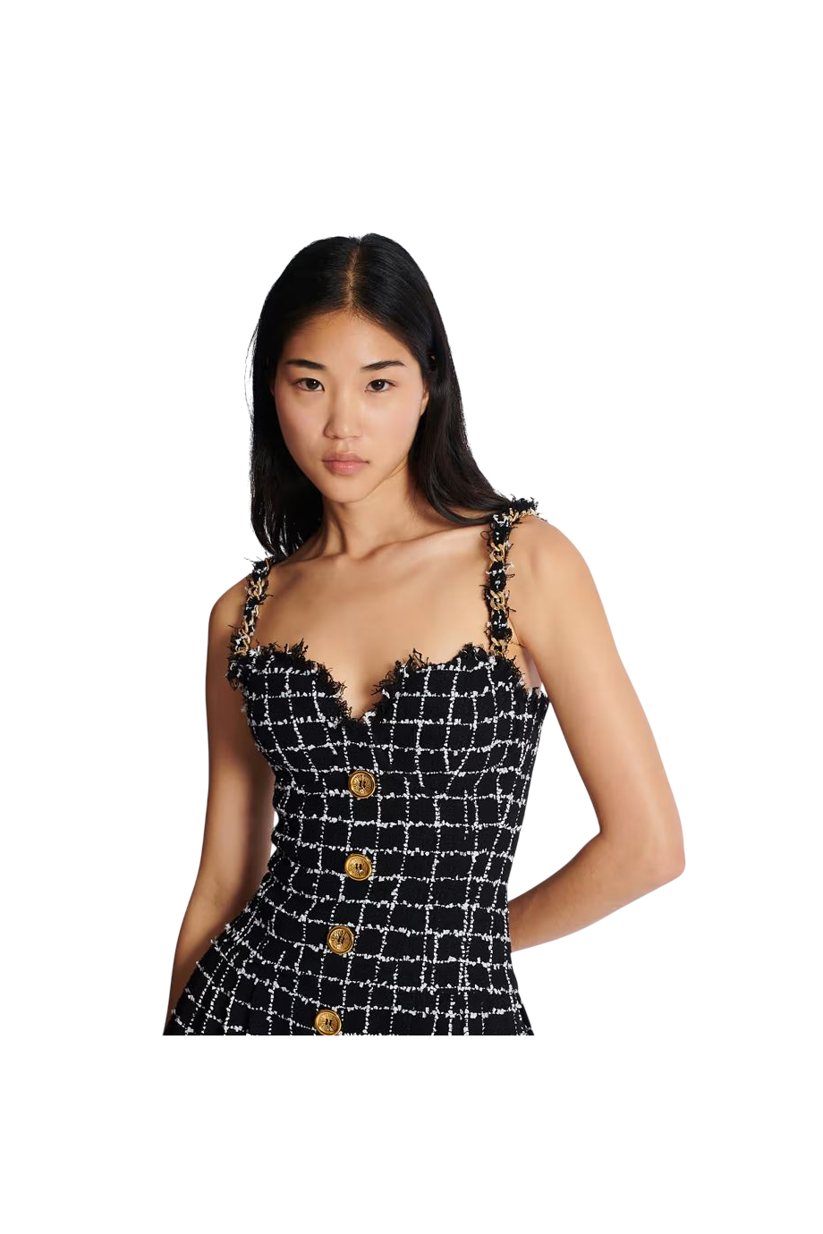 Tweed mini dress in black