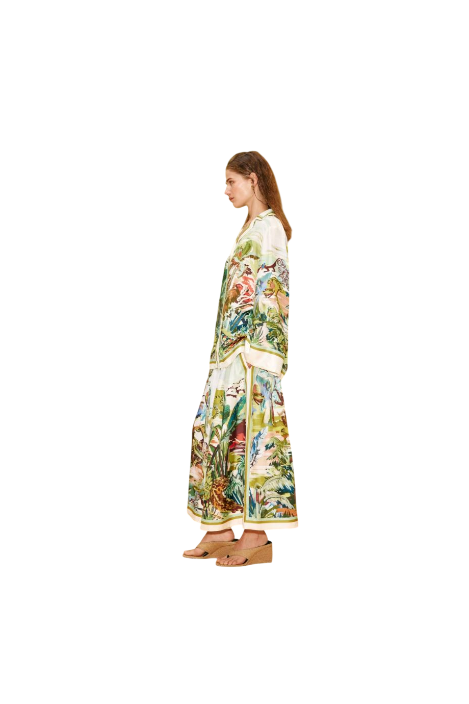 Jungle Boogie printed silk blouse in multicolor