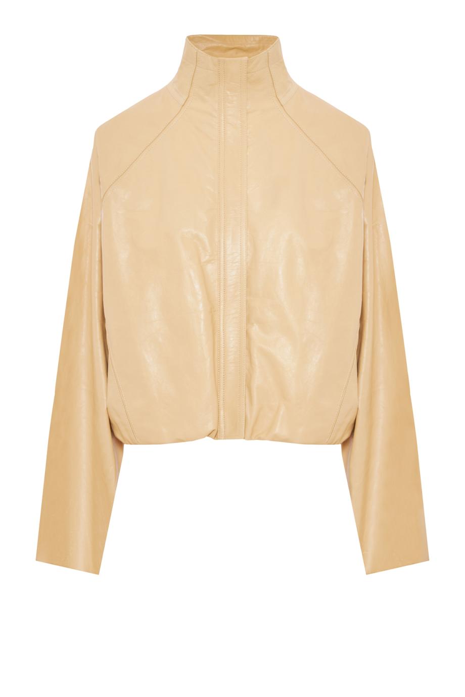 Leather jacket in latte 