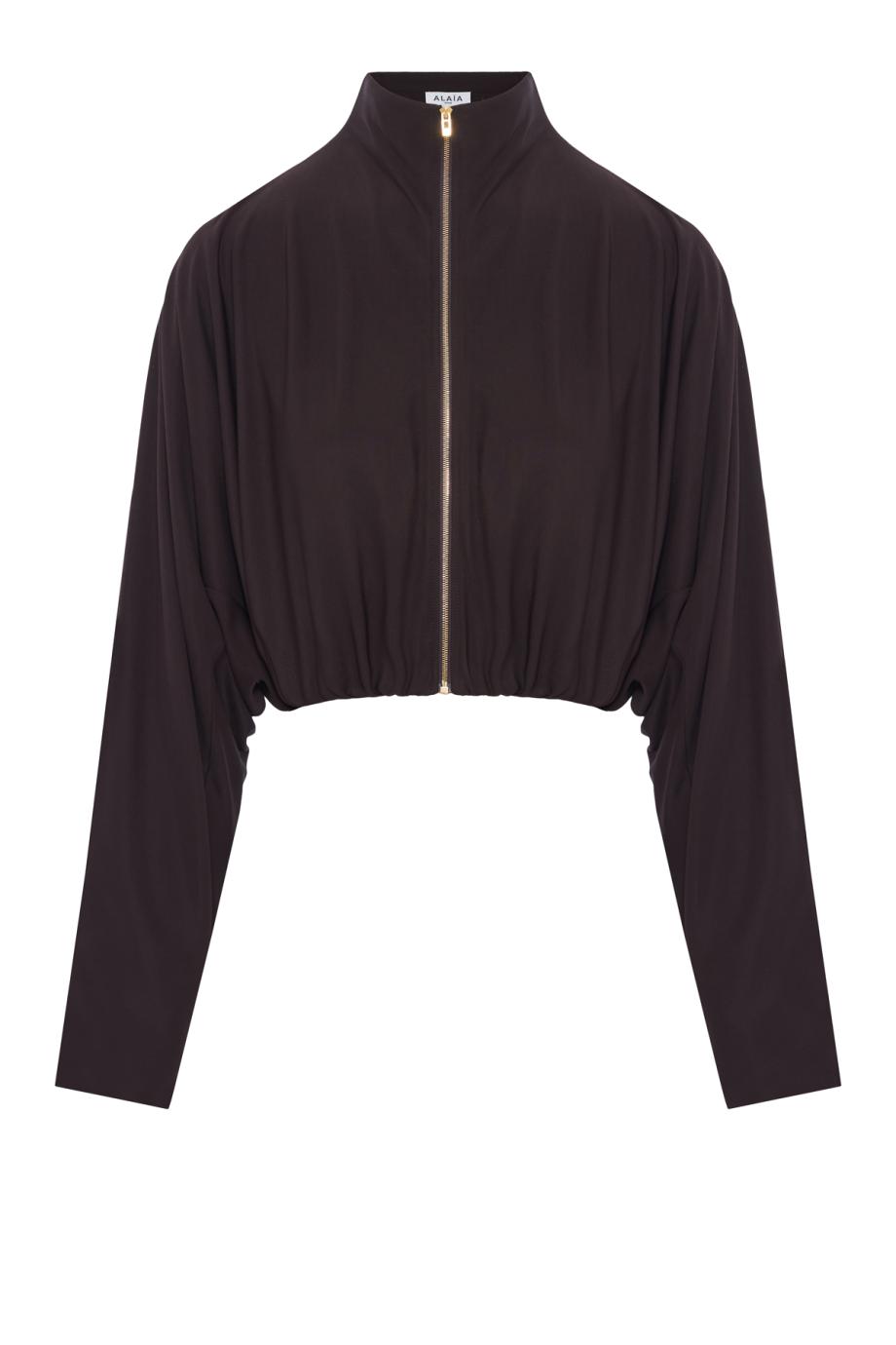 Draped matte jersey jacket in evene