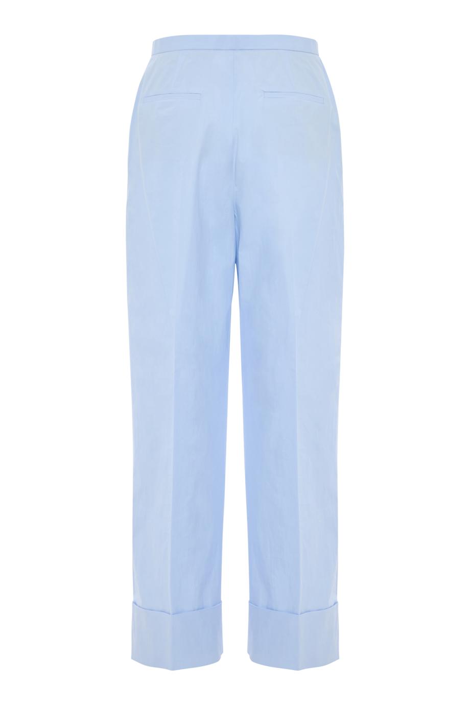 Cotton-poplin cropped pants in light blue