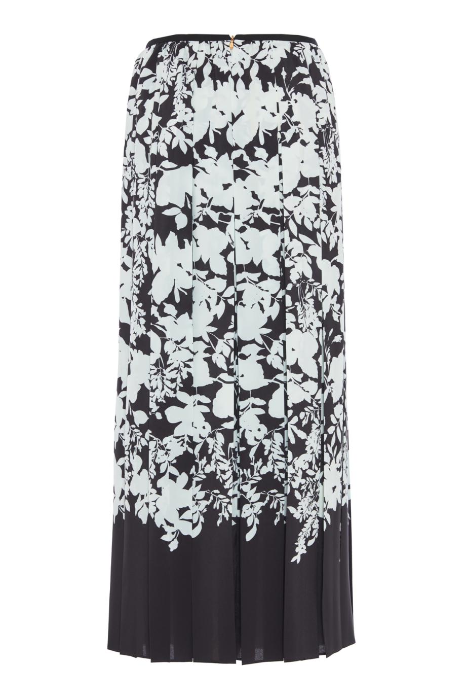 Plissé crepe midi skirt in black 