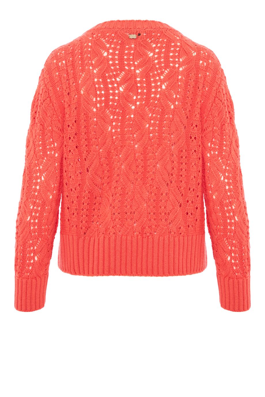 Knitted cashmere and cotton sweater in sunset