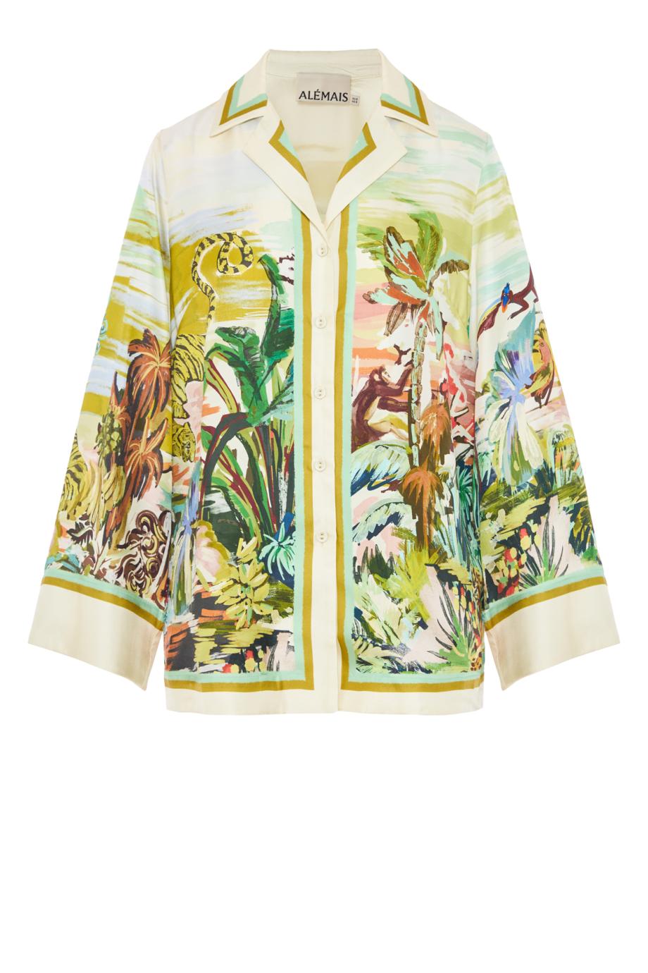 Jungle Boogie printed silk blouse in multicolor