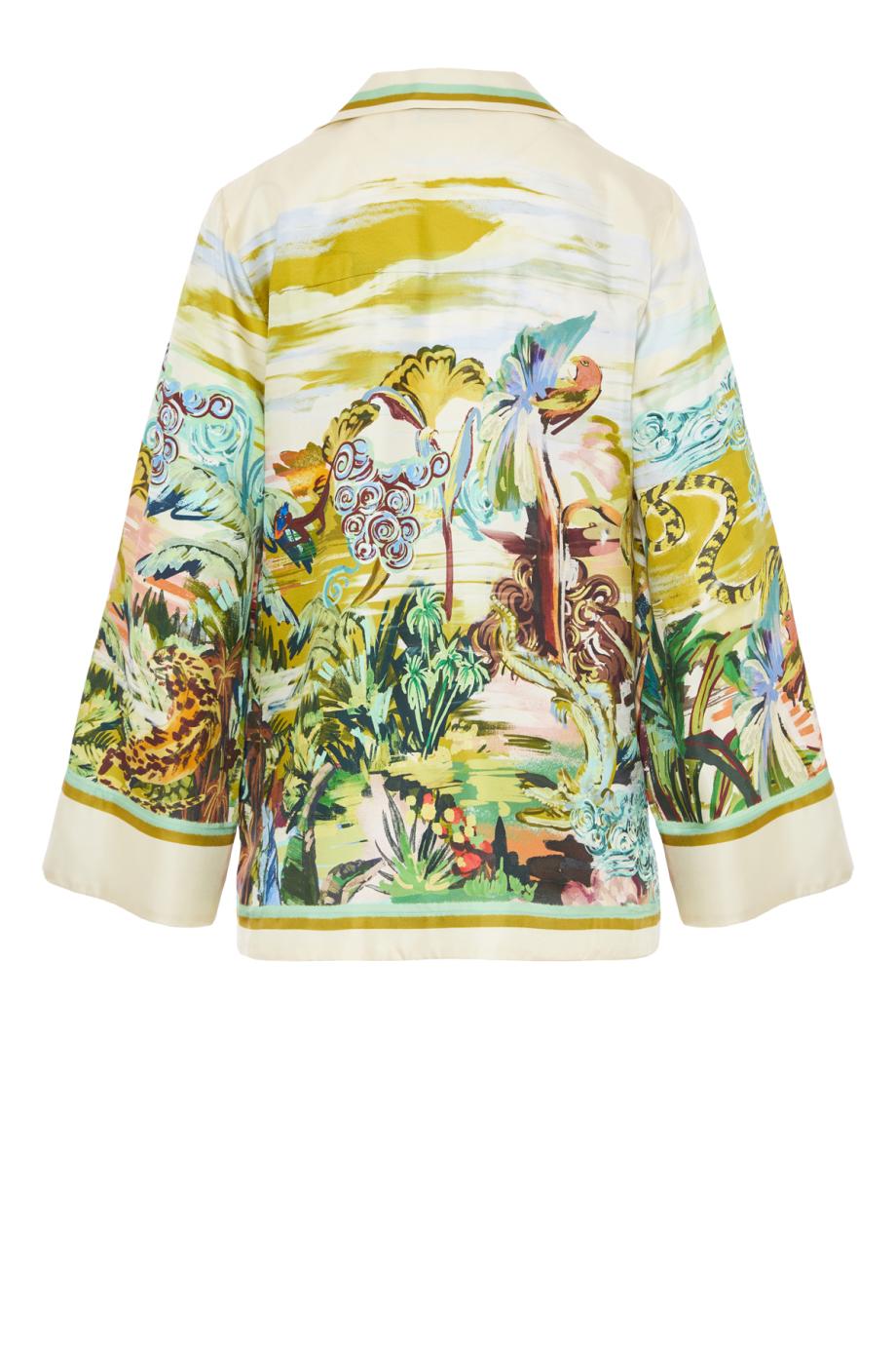 Jungle Boogie printed silk blouse in multicolor