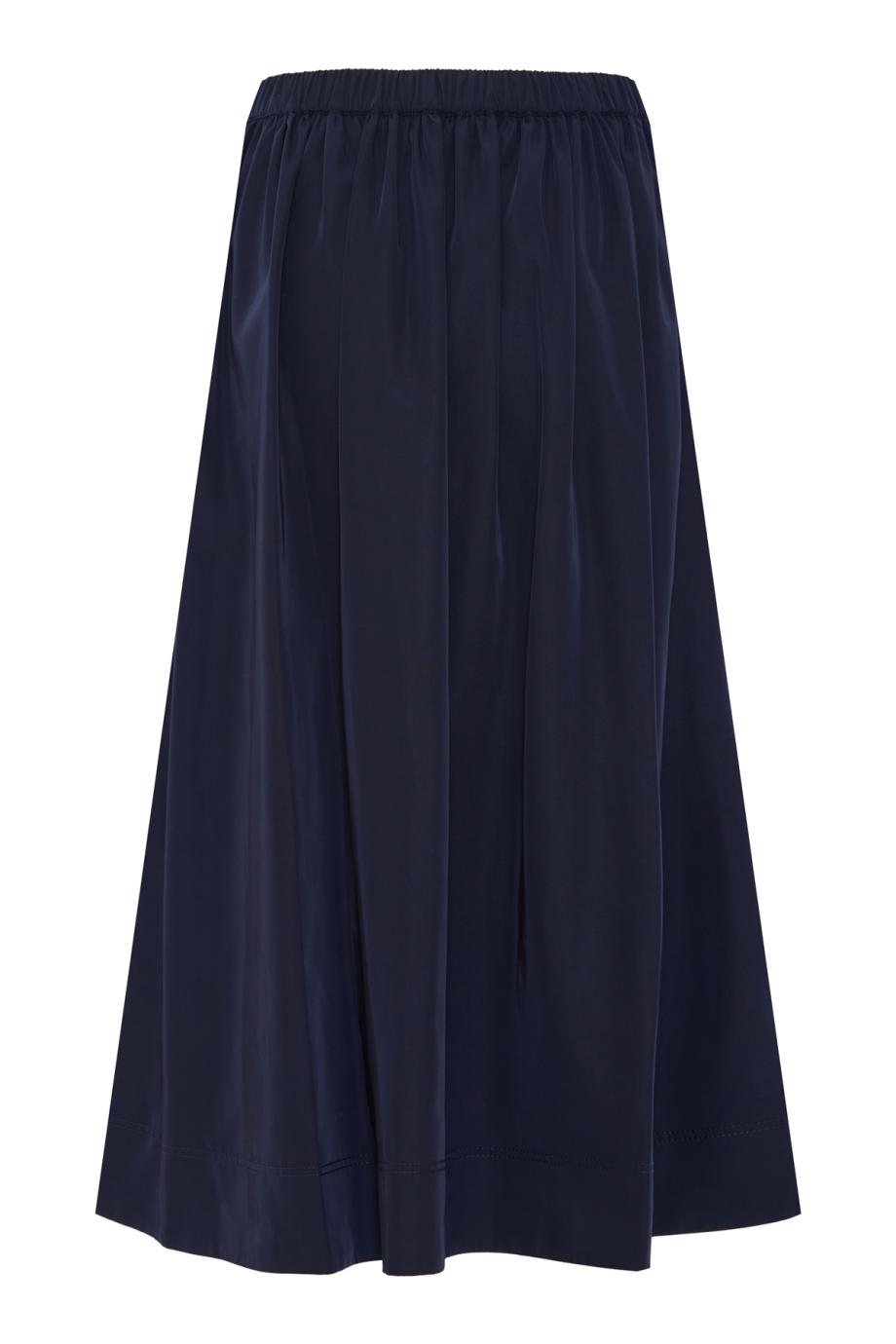 Bates Bungee Midi Skirt in sand - Navy Taffeta Circle Skirt
