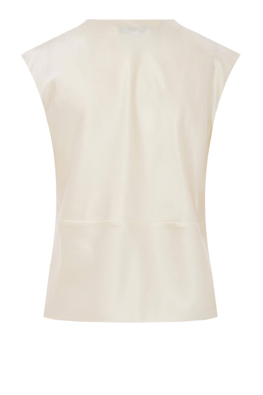 Sparrow Silk Blouse in dove - White Cap-Sleeve Blouse
