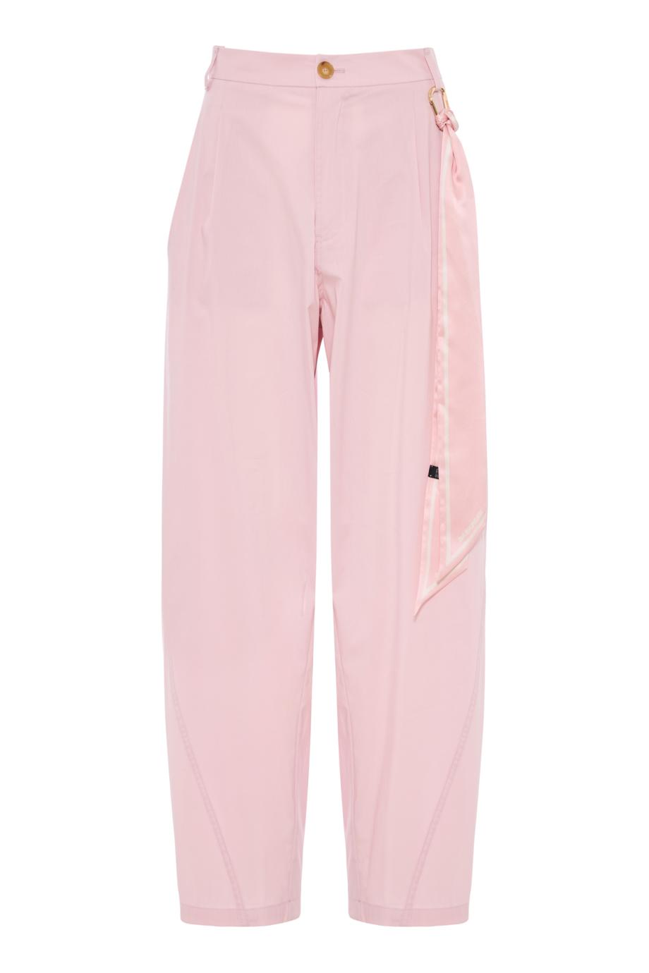 Phebe cotton-blend wide-leg pants in pink