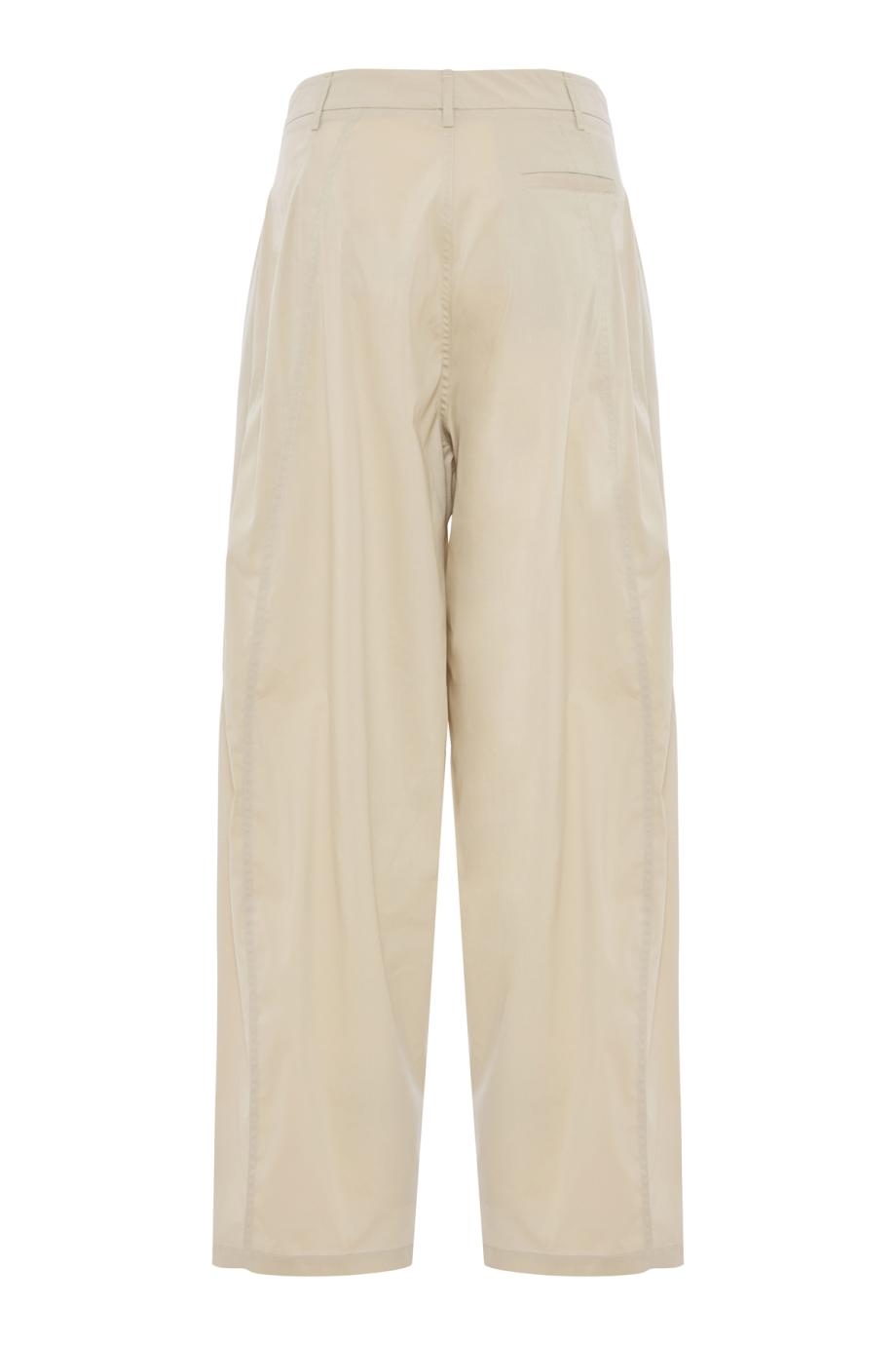 Phebe cotton-blend wide-leg pants in beige 
