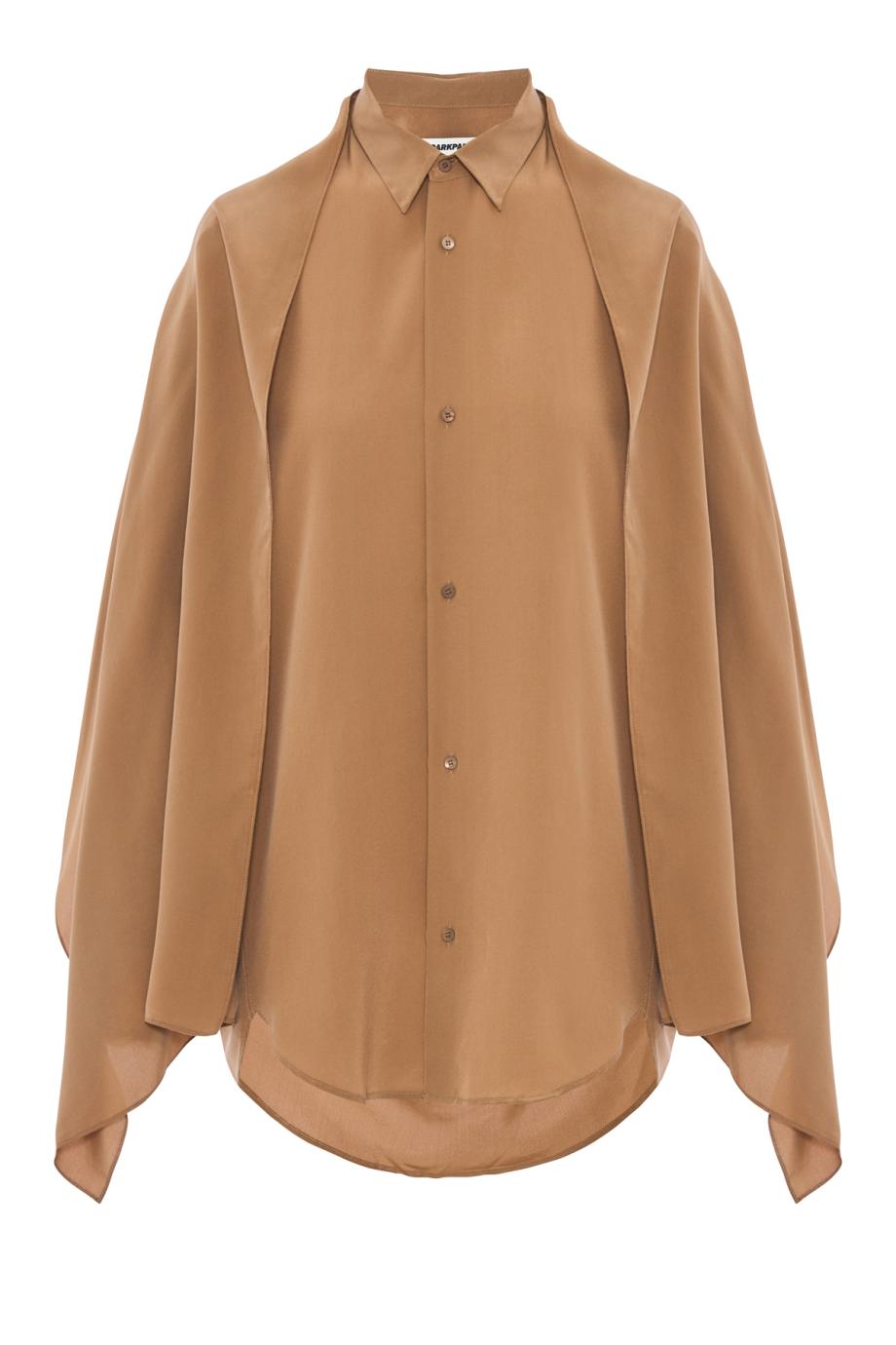 Goergia scarf-detailed silk blouse in tobacco