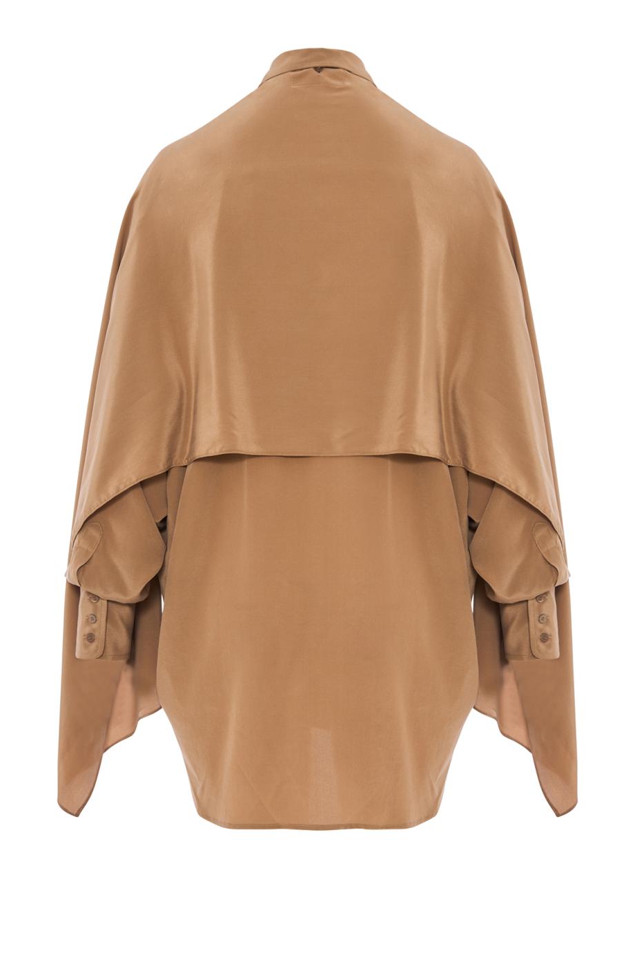 Goergia scarf-detailed silk blouse in tobacco