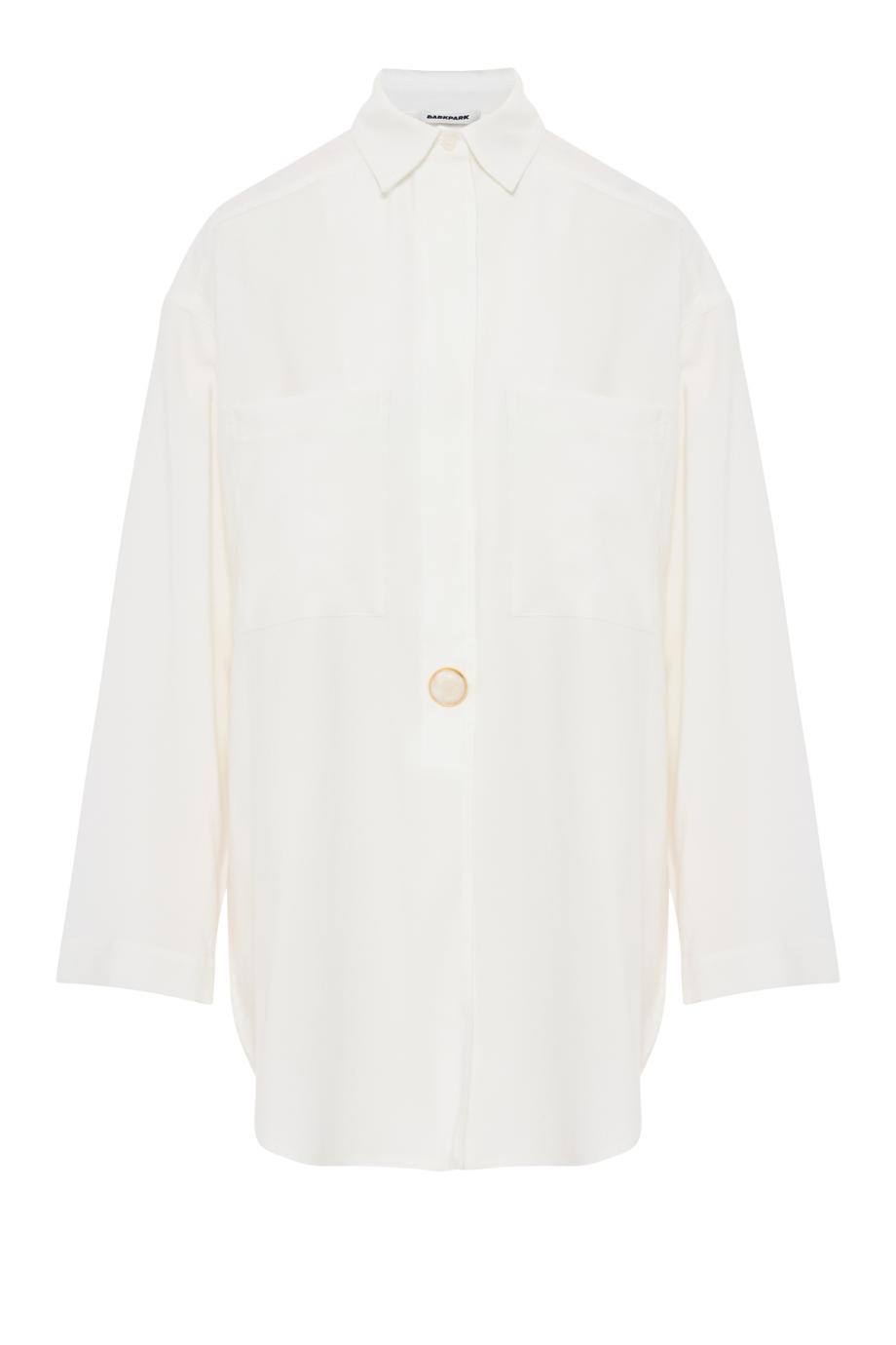 Judy twill shacket in white 