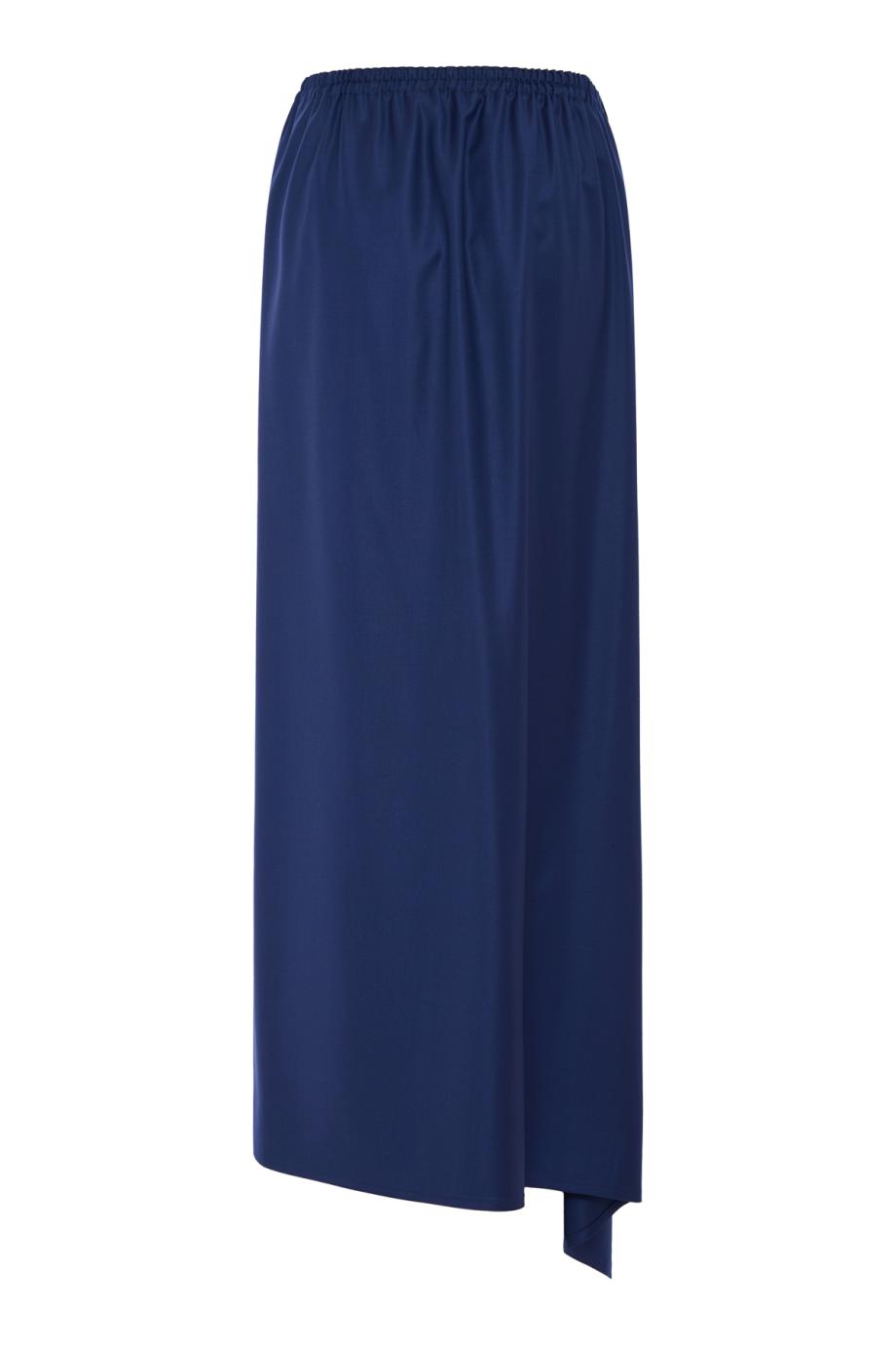 Tasmania draped wool midi skirt in pacific 