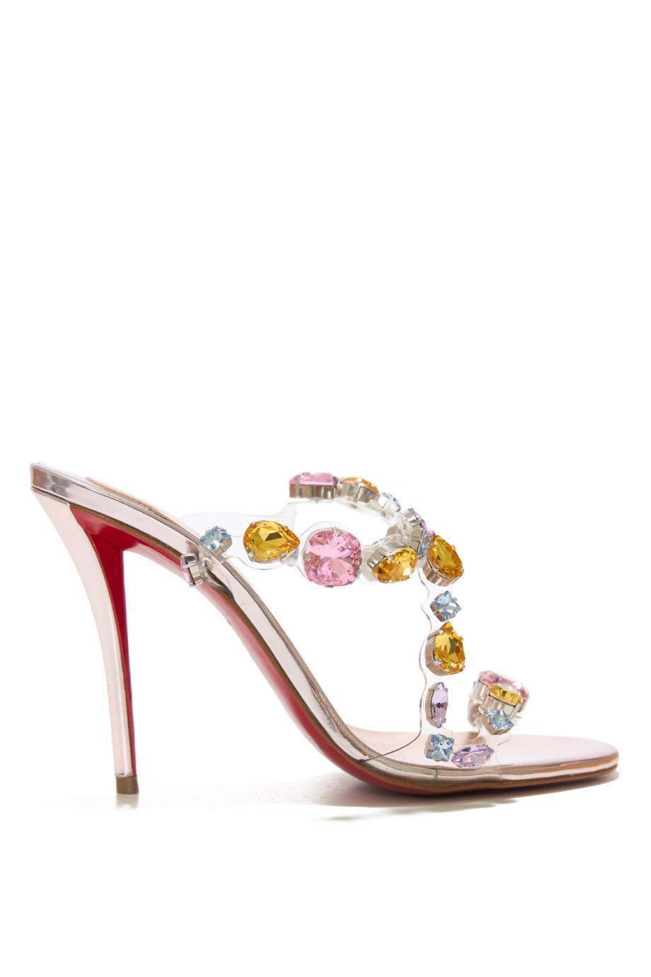 Rosa Z Jewel 100 embellished PVC sandals in leche 