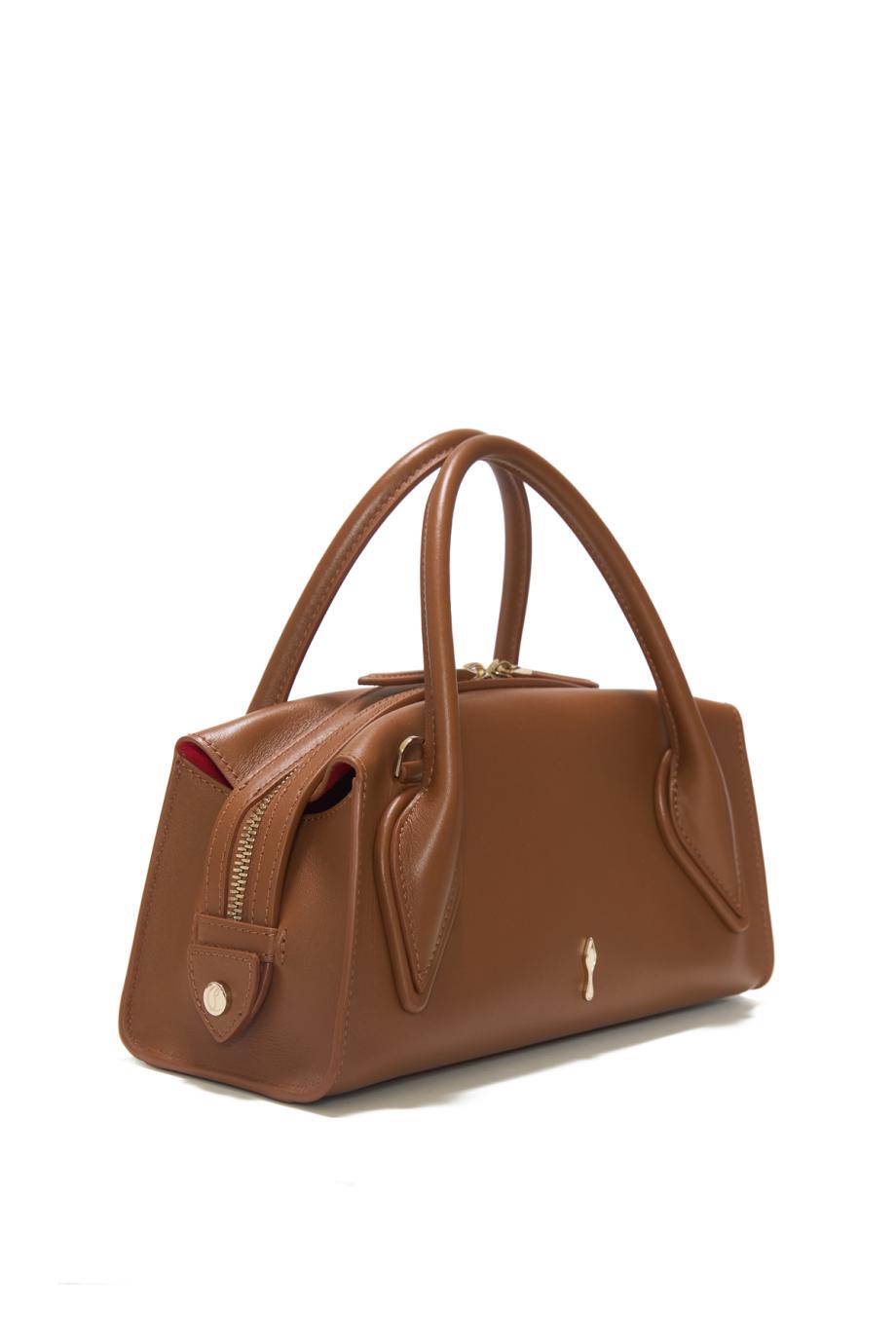 Venus crossbody leather bag in black