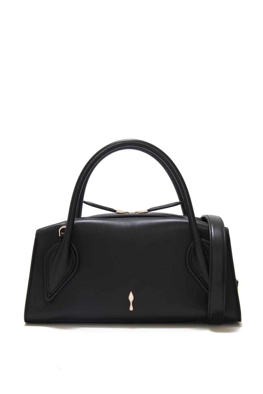 Venus crossbody leather bag in black
