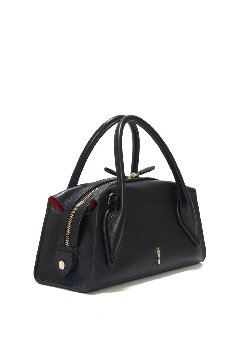 Venus crossbody leather bag in black