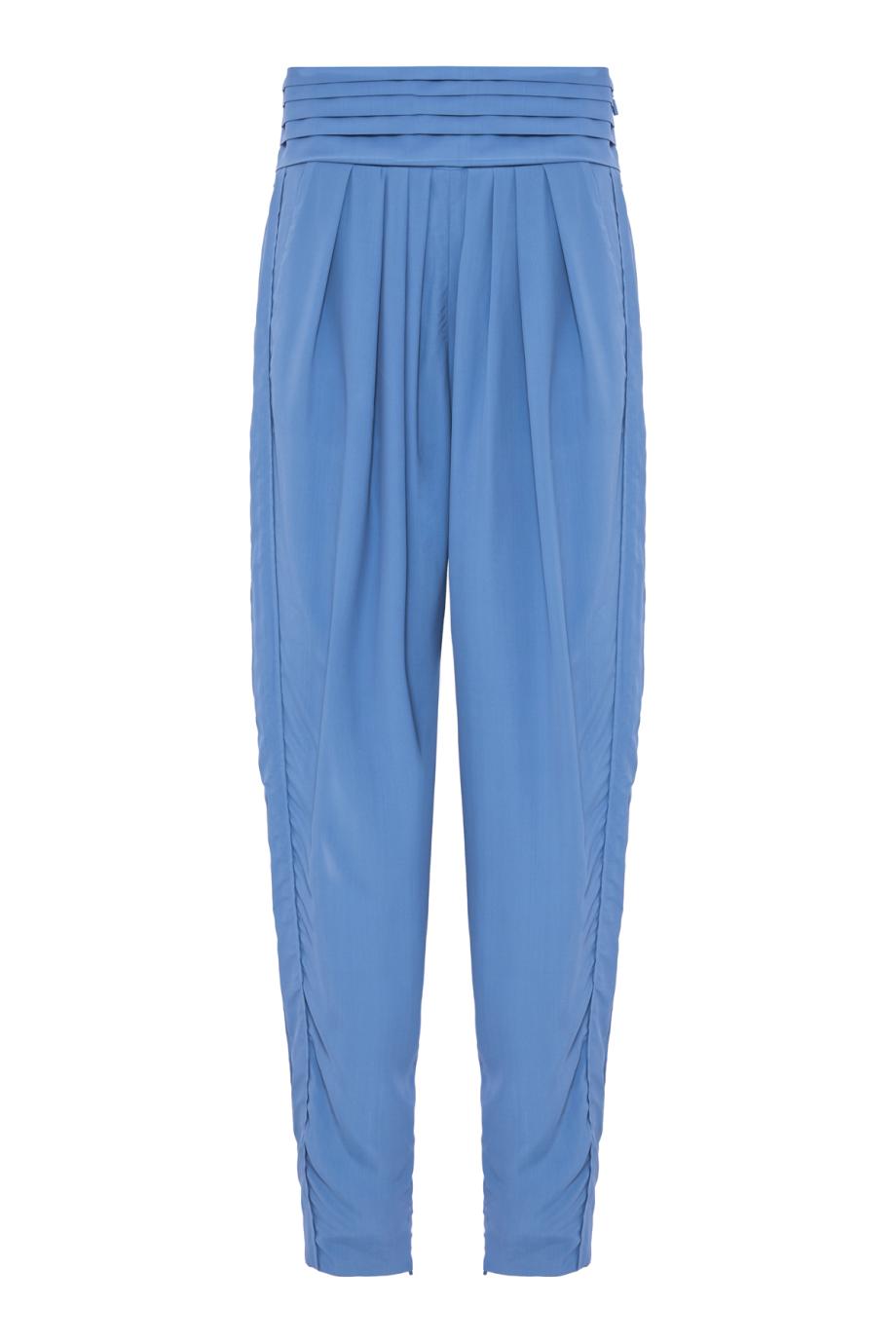 Draped silk-blend pants in crepe de chine