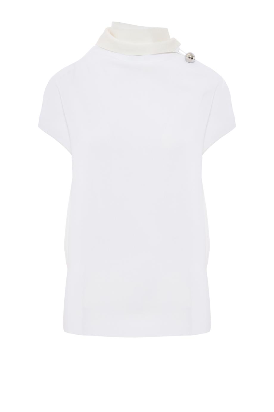 Open-back crepe top in white