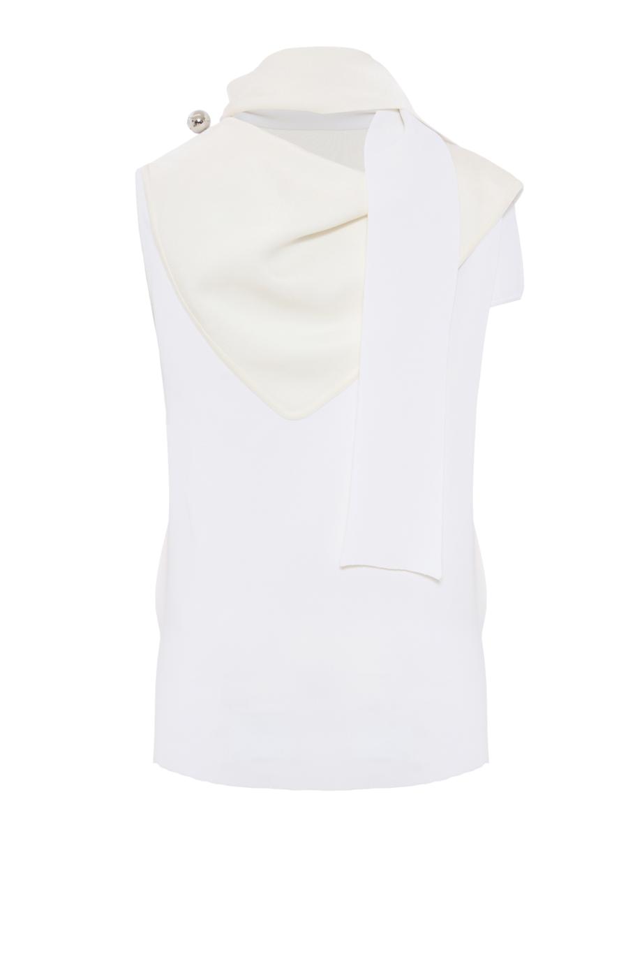 Open-back crepe top in white