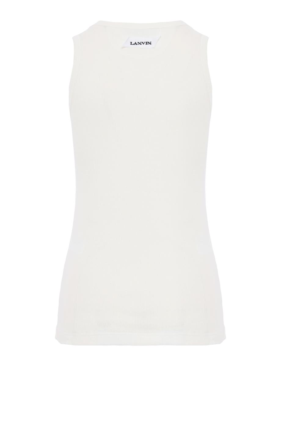 Printed cotton tank top in white 