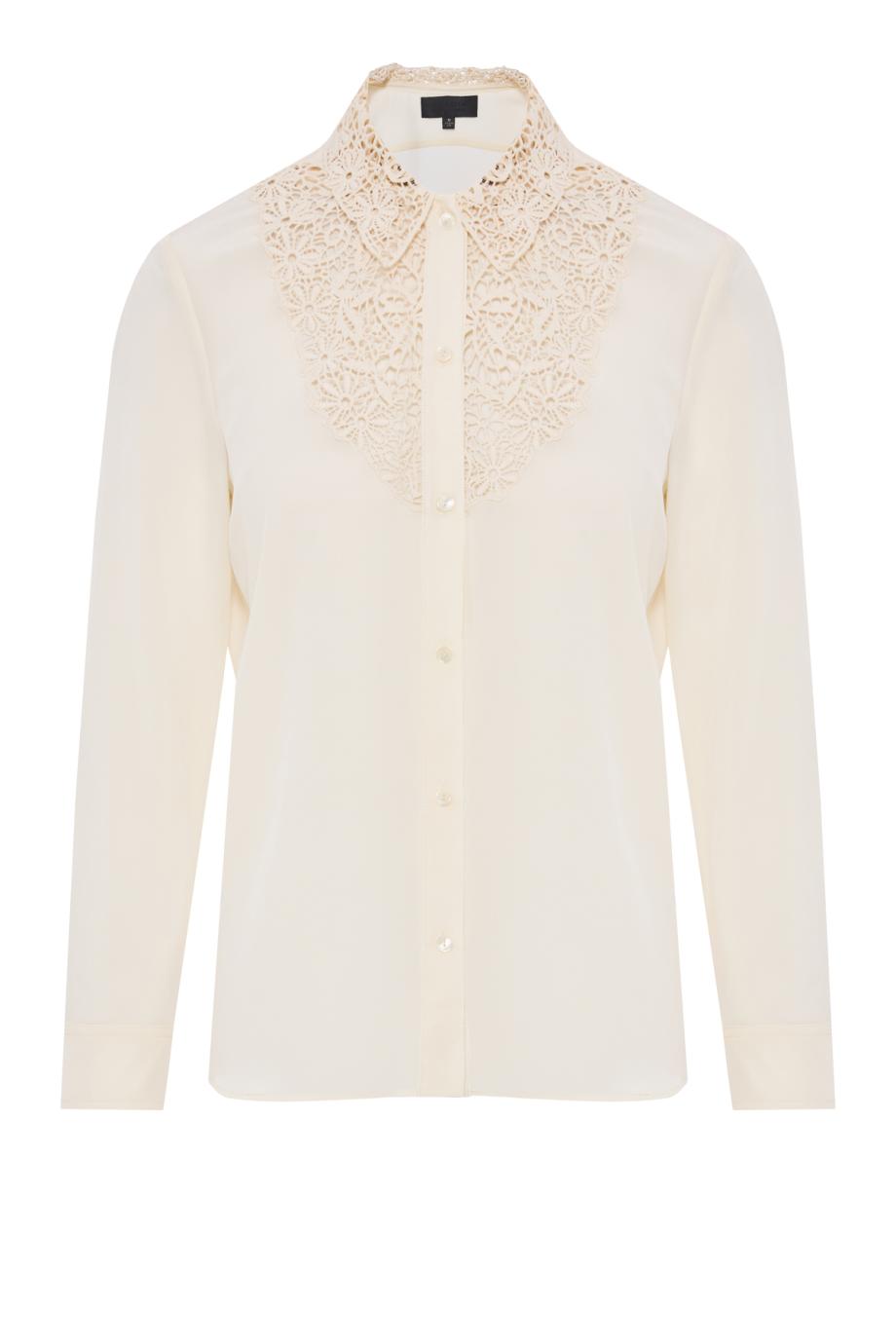 Zola lace and silk blouse in ivory