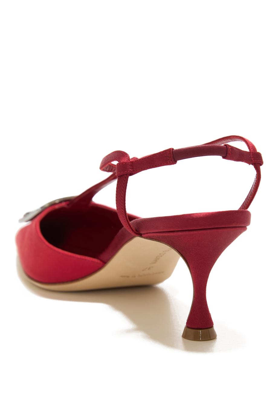Takal Mone 50 embellished crepe slingback pumps in red