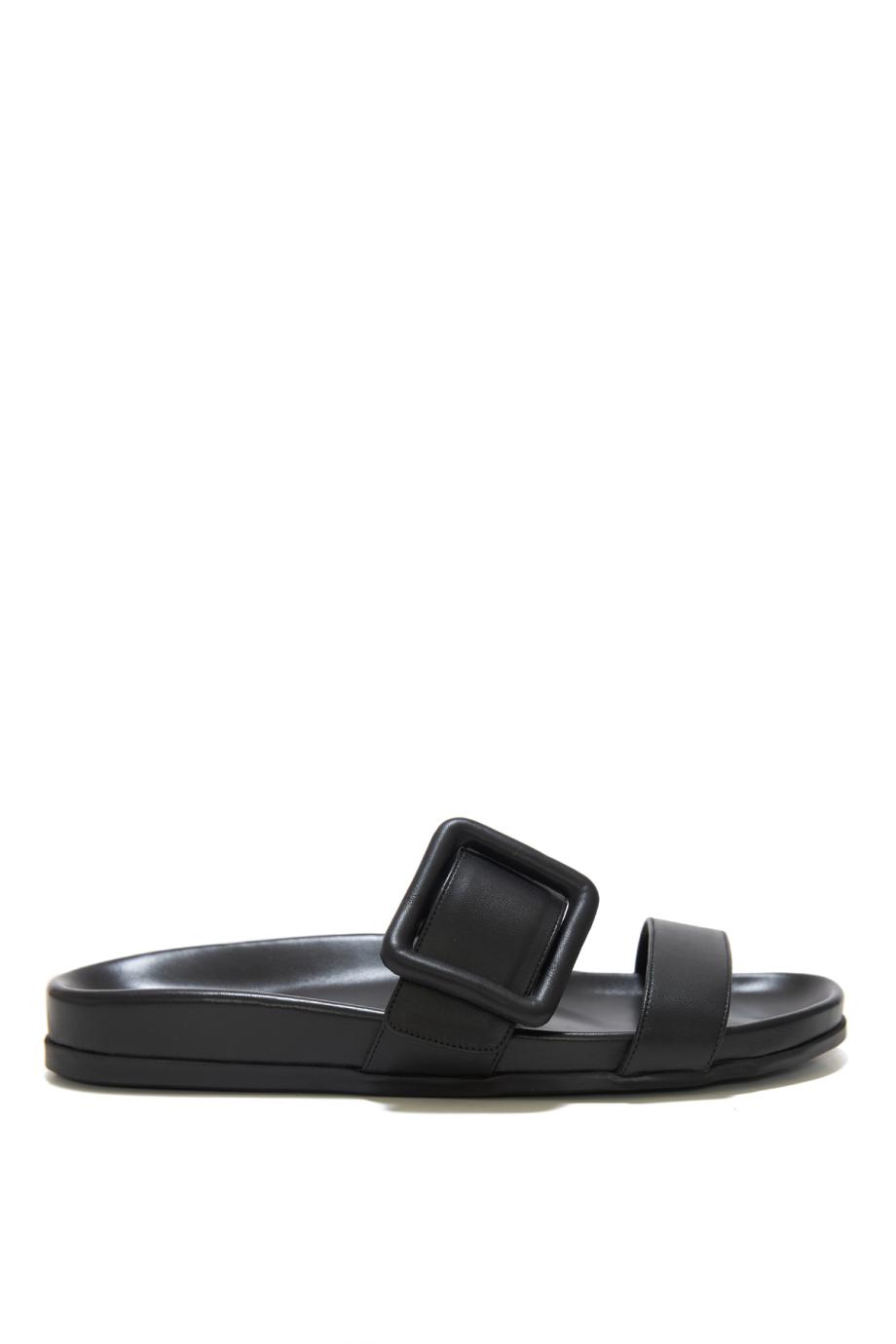 Mayfu leather slides in black